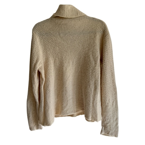 Eileen Fisher Wool Blend Cream Turtleneck Sweater, Size L - Picture 4 of 6